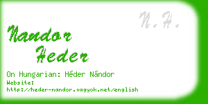 nandor heder business card