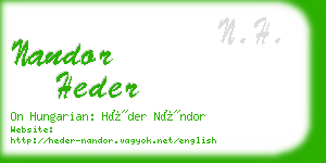 nandor heder business card